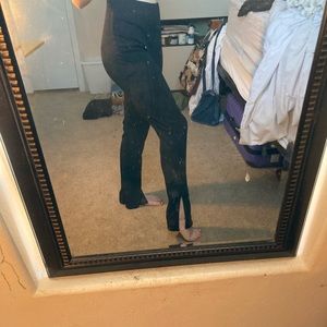 Split flare ribbed leggings